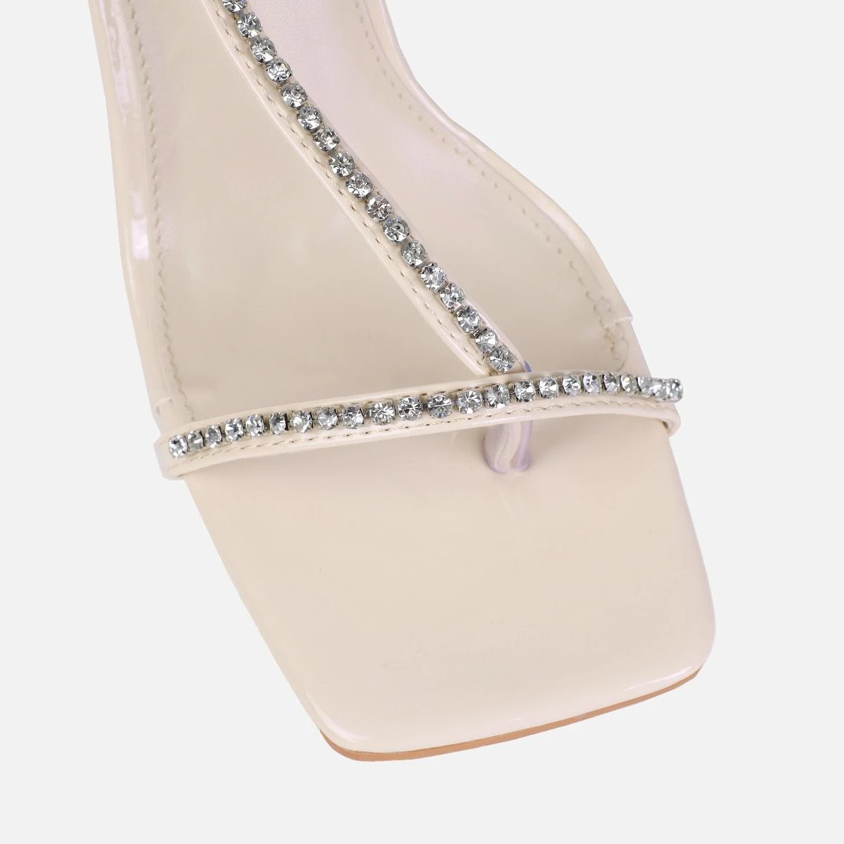 Tiamo Stone Diamante Toe Thong Heart Heels - Image 4