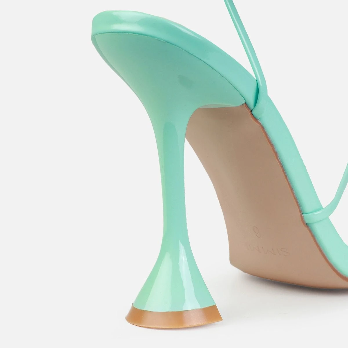 Tasha Ghouri Darii Blue Patent Flared Stiletto Heels - Image 3