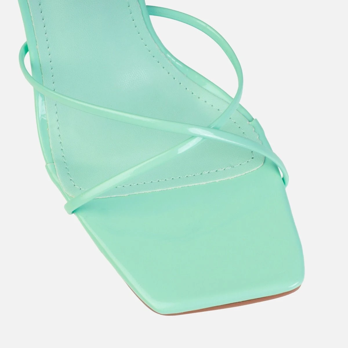 Tasha Ghouri Darii Blue Patent Flared Stiletto Heels - Image 4