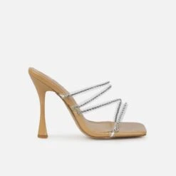 Jeyda Wide Fit Clear Nude Diamante Heels