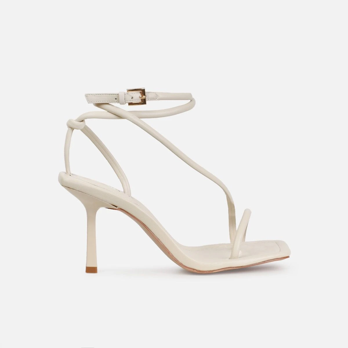 Xylia Ecru Strappy Mid Heels